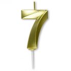 Numeral golden diamond candle 7 