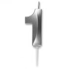 Numeral silver diamond candle 1 