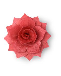Wafer flower - Puffed rose colour red