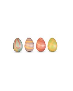 COLOURED EGGS 3D WHITE CHOC(4MOD)