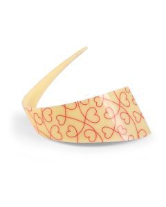 MINI COMMA WHITE CHOC RED HEARTS