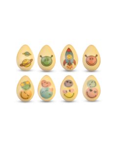 Ovette 3D in cioccolato bianco - Smiley